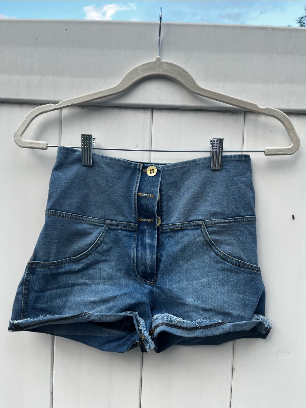 Freddy Mid-High Waist Denim Shorts - Medium Blue